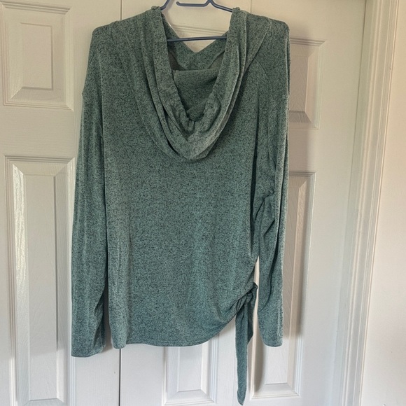 Elegant Teal Cowl Neck Sweater - Picture 3 of 5